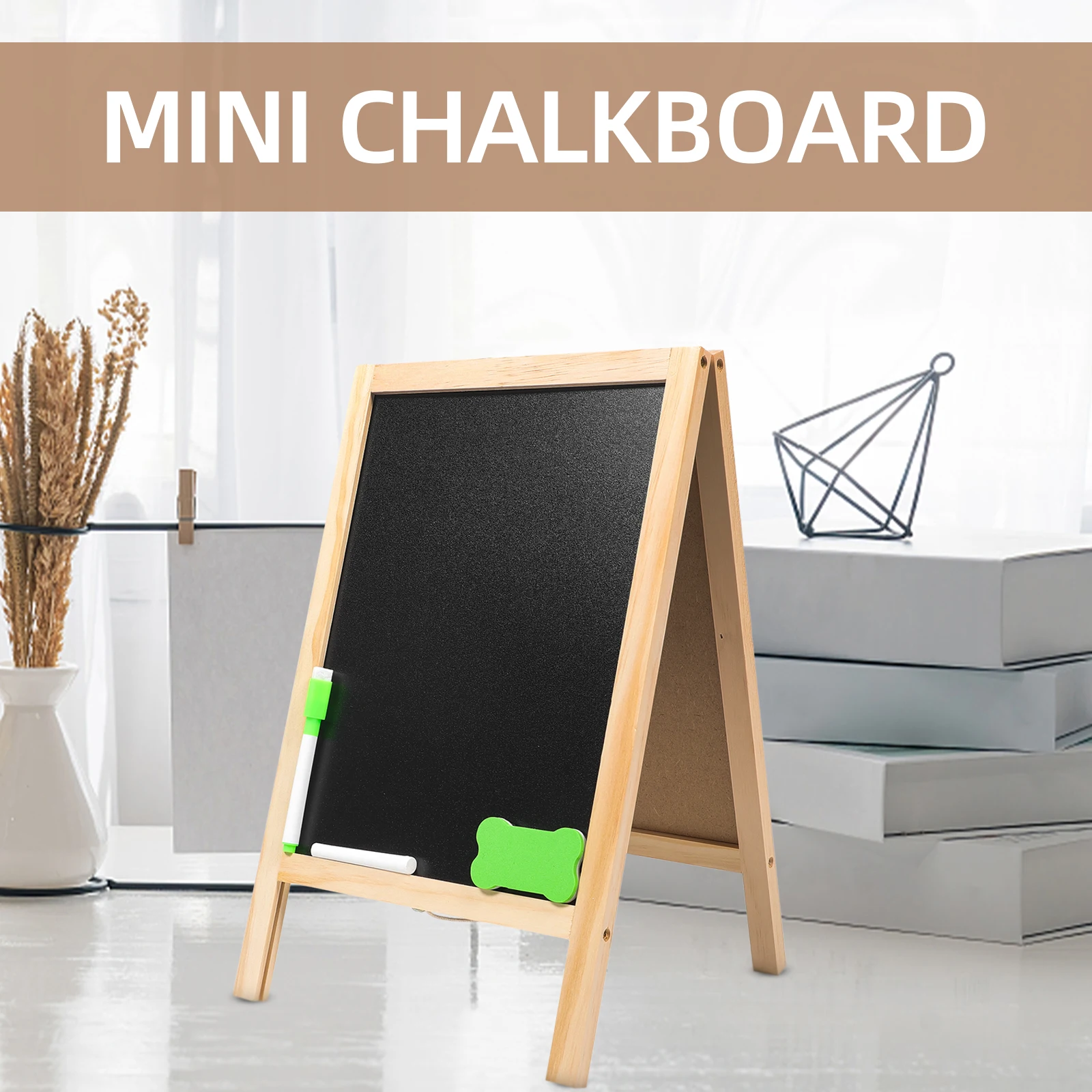 

Double-Sided Wooden Chalkboard Hanging Memo Board Signage Garden s Crafts Party Table Number Tag Blackboard Notes