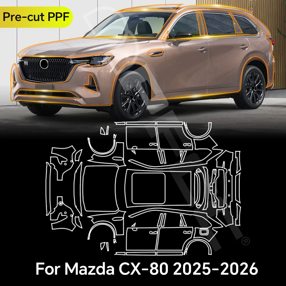 

For Mazda CX80 CX-80 2025 -UP TPU Paint Protection Film Clear Bra Car Body Anti-scratch Pre-cut PPF Resistant Invisible Cover