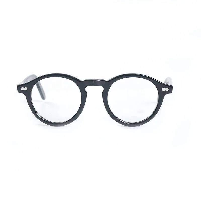 Runde Vintage-Acetat-Brille im Johnny-Depp-Lemtosh-Stil für Herren und Damen, Computerbrille, Luxusmarken-Brillengestell – Detail 14
