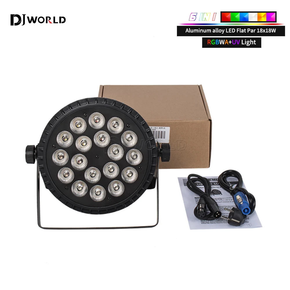 4 قطعة الألومنيوم LED الاسمية الخفيفة 18x18 واط RGBWA UV 6in1 شقة الاسمية ضوء DMX512 المهنية المرحلة معدات الإضاءة لحزب ديسكو