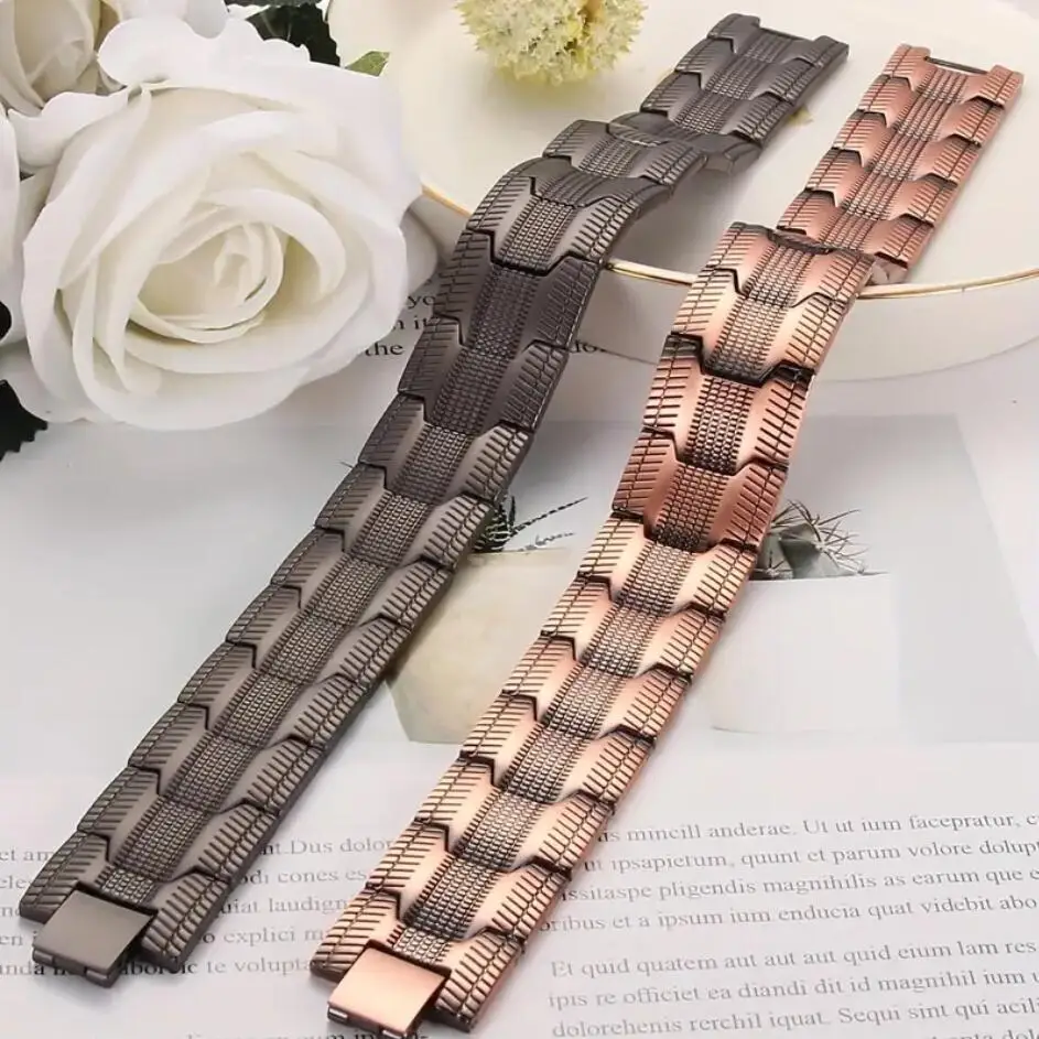 1PCS 3X Copper Bracelet for Men Pure Copper Magnetic Bracelet for Joint Pain with Strength Magnets Therapy Jewelry Gifts For Men
