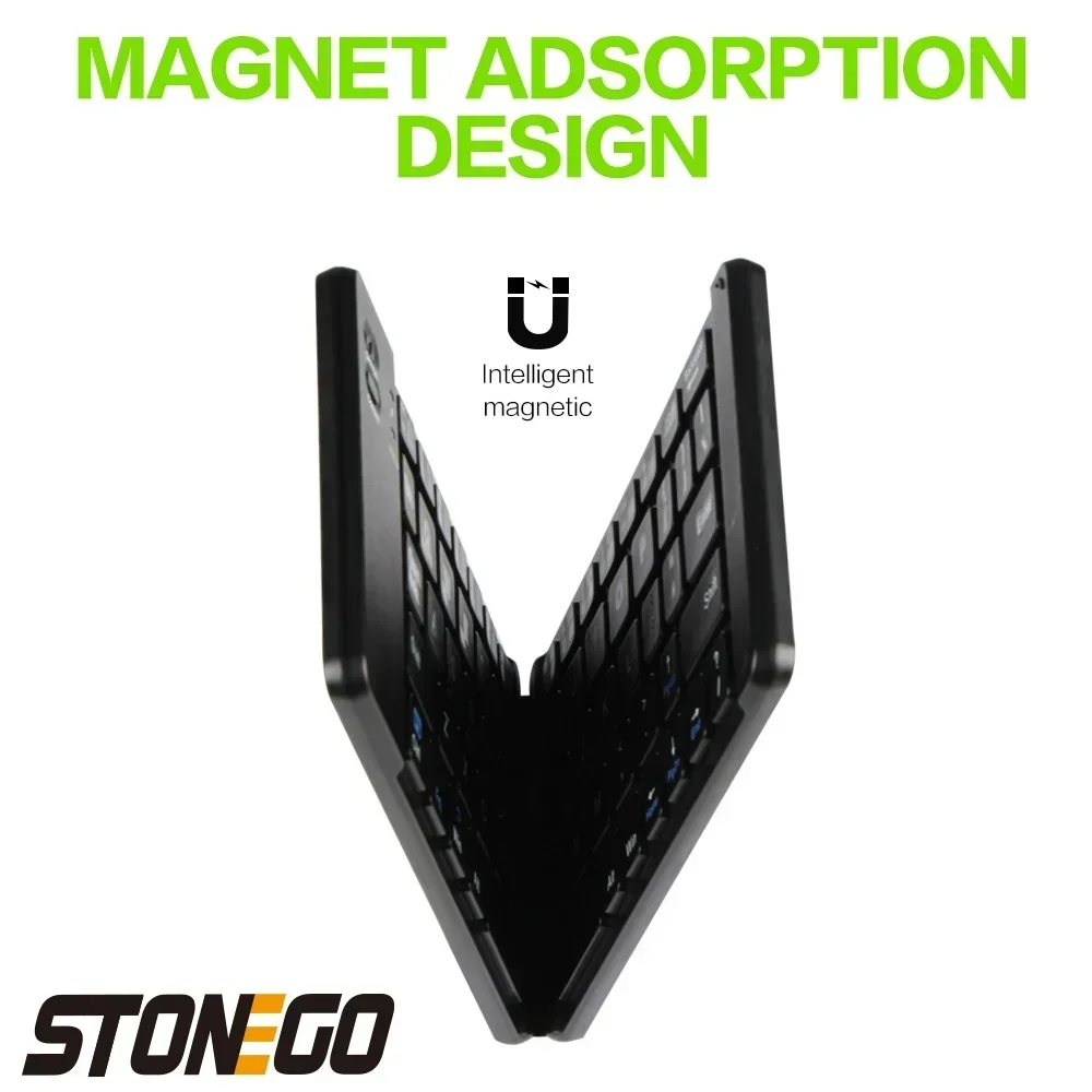 لوحة مفاتيح بلوتوث لاسلكية محمولة قابلة للطي، لوحة مفاتيح صامتة رفيعة للغاية وقابلة لإعادة الشحن لأجهزة الكمبيوتر المحمول والكمبيوتر اللوحي والمكتب