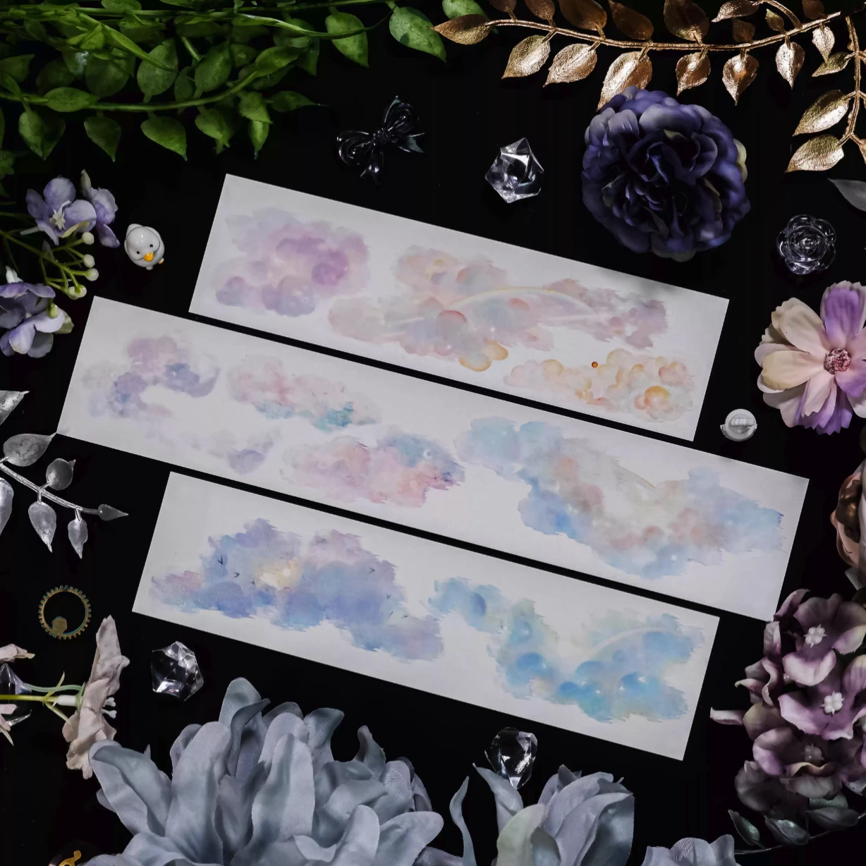 

Рулон 5 м Yunyun 2, сделанный вручную, 5 м и бумажная лента, бумажная пленка, облачная свежая ландшафтная пленка, нежная радуга