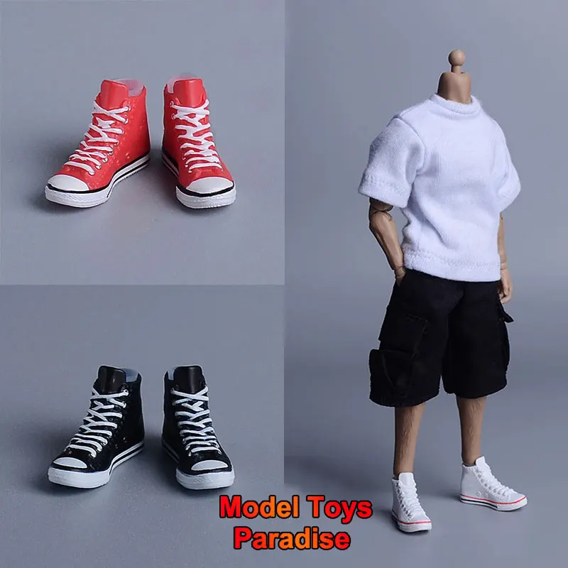 

1/12 Men Soldier High Top Trendy Lace Up Sports Canvas Shoes Model Accessories Fit 6inch ALL STAR Action Figure Body