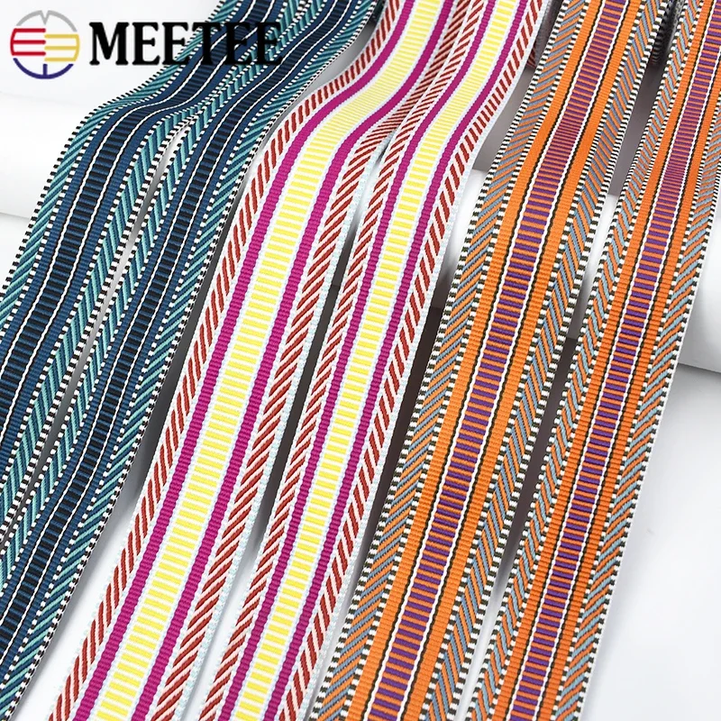 1-10Meters 38/50mm Jacquard Webbing Tape for Sewing Bag Shoulder Strap Decorative Braid Ribbon Band Sling Belt Accessories