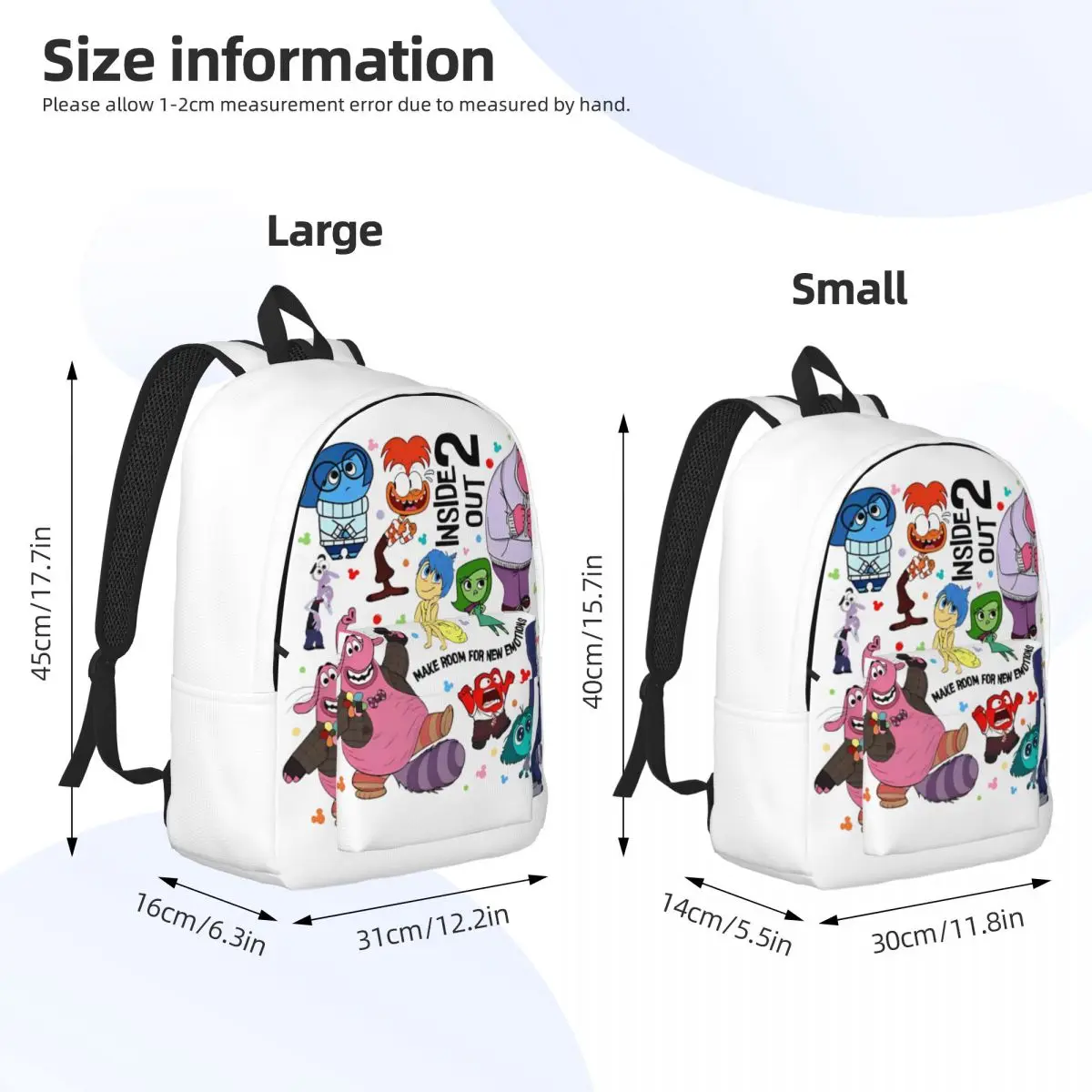 Inside Out 2 Movie-mochila de lona para adolescentes, morral de viaje para estudiantes de secundaria primaria, 2024