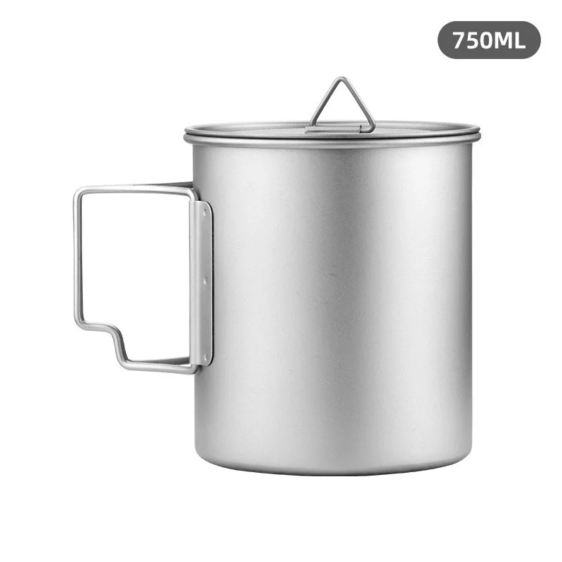 Titan Tasse 750 Ml – Outdoor Camping Topf & Becher Aus Leichtem Titan, Silber Titan Becher 750 Ml Camping