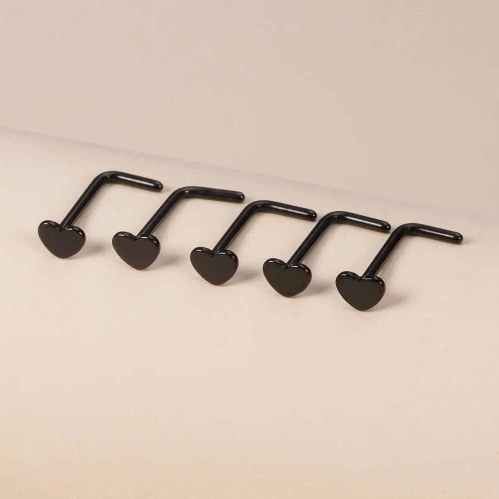 5 Stück Nasenringe für Frauen 20G Schraube Nasenstecker Herz Mond Stern Kugel Edelstahl Nasenloch Piercing Septum Knorpel Schmuck – Detail 16