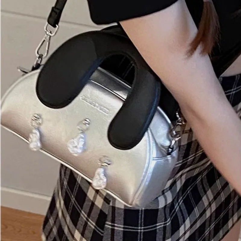 Niche Design Cute Portable Fashion Handbags Female 2024 New Popular All-match Shoulder Bags Beading Crossbody Bag