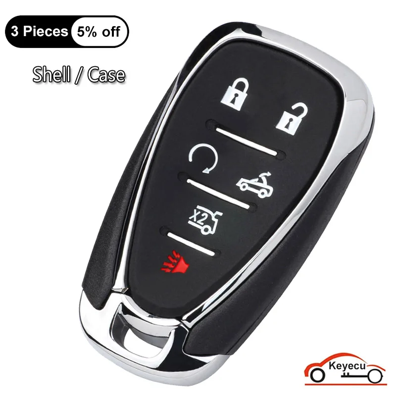 

KEYECU 6 Buttons Case for Chevrolet Camaro 2016 2017 2018 2019 2020 2021 Auto Smart Remote Key Shell Cover Fob HYQ4AA / HYQ4EA