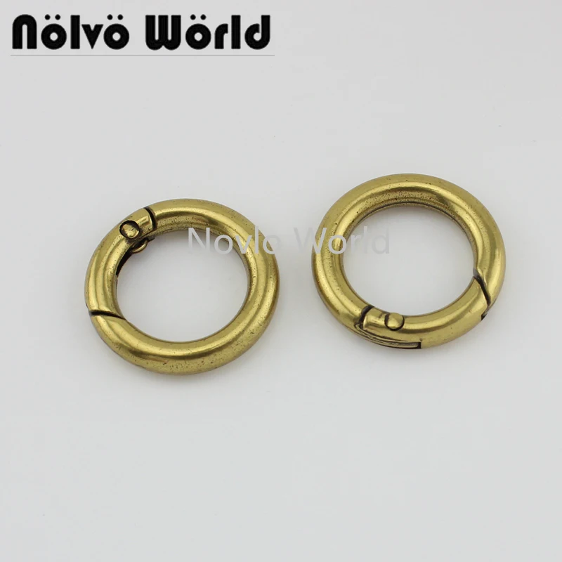 20-100pcs 4 SIZE 16-19-25-32mm Dull Gold color durable O ring for bags,5/8 inch thick spring ring for purse