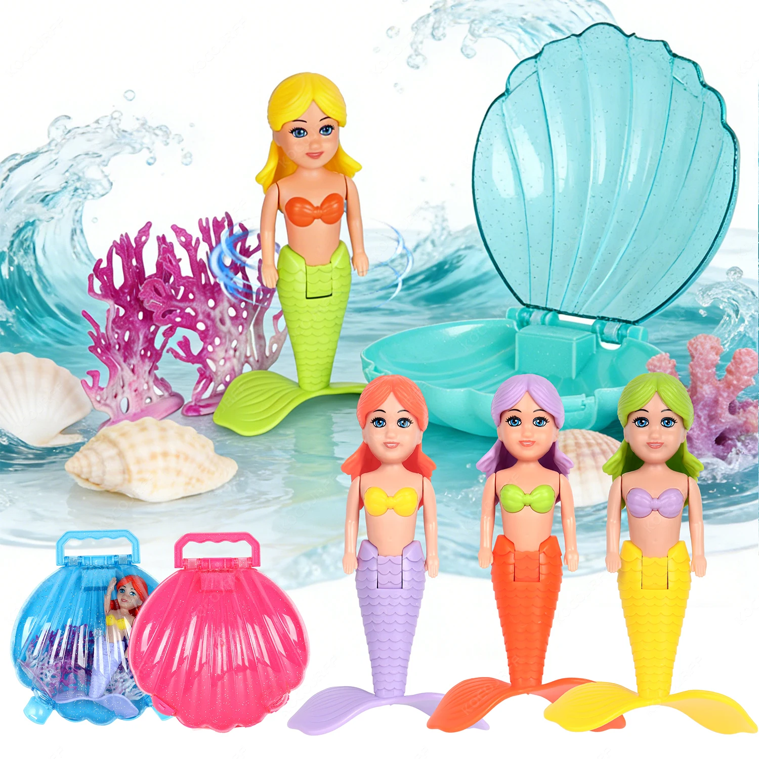 

Mermaid Pool Toys for Kids, Transparent Shell Mermaid, Summer Pool Party Gift, Beach Toy, Pool Toy, Bath Toy, Suitable for Gift