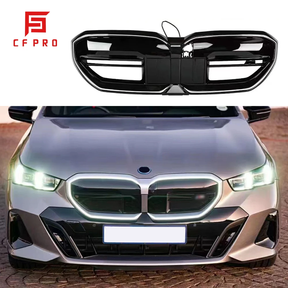 G60 Front Bumper Kidney Grille Mesh Grill For BMW 5 Series G60 Grill With Light