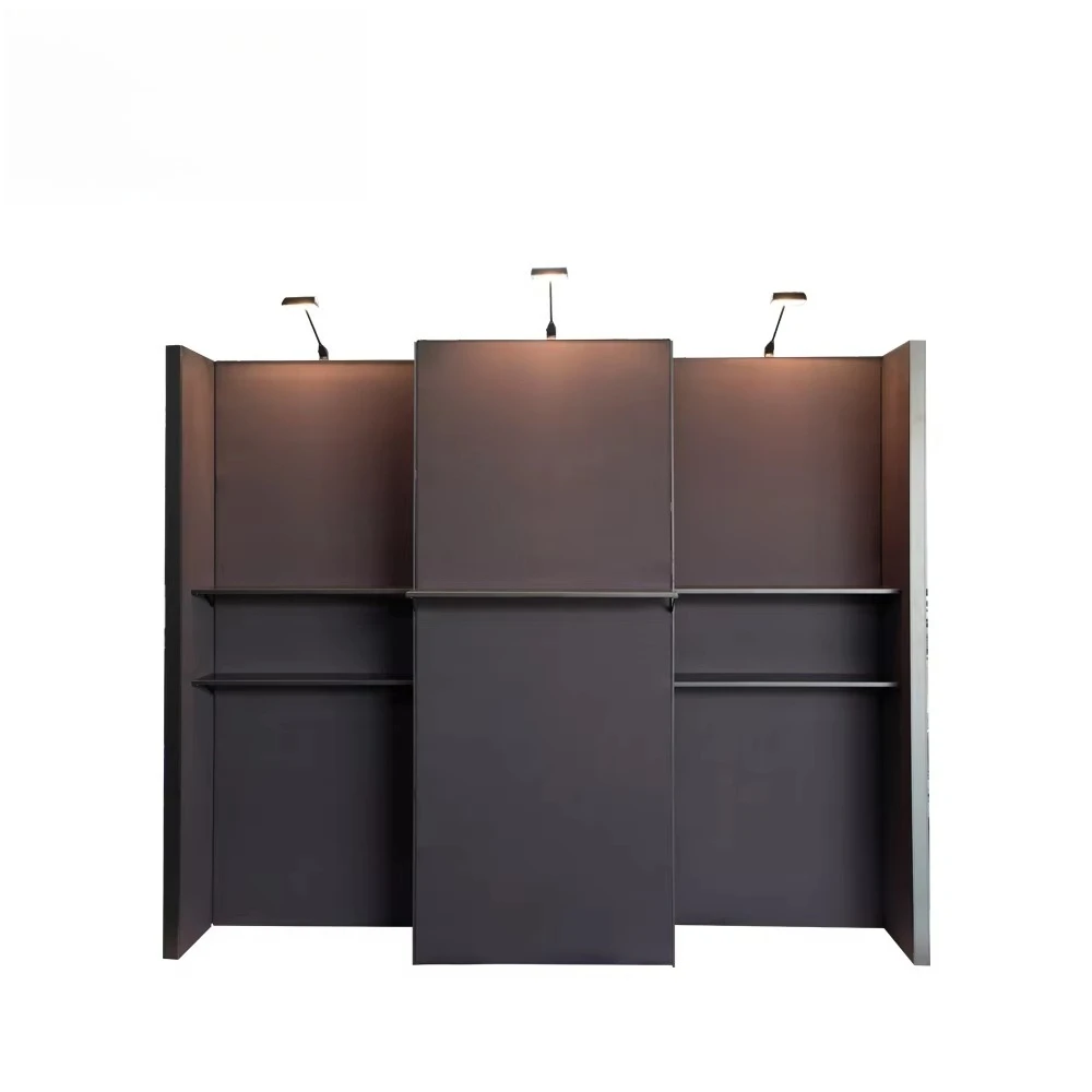 Black Minimalist Design Small China Modular Expo Portable Custom Booth Background Booth