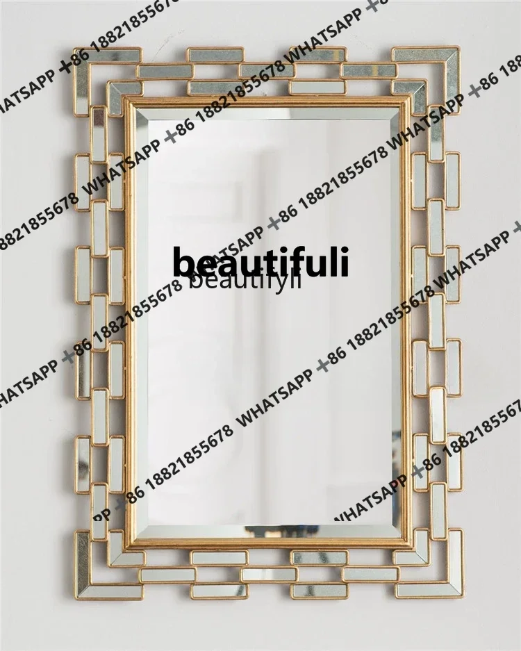 xx1European bathroom bedroom dining room mirror fitting square makeup mirror entrance wall hanging mirror wall decoration