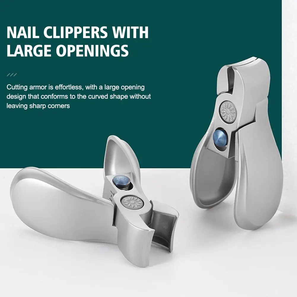 Openning Large Jaw Nail Clipper Thick Hard Special Cutter Stainless Nail Cutter Anti-splash Toe Manicure Steel Trimmer J2m6