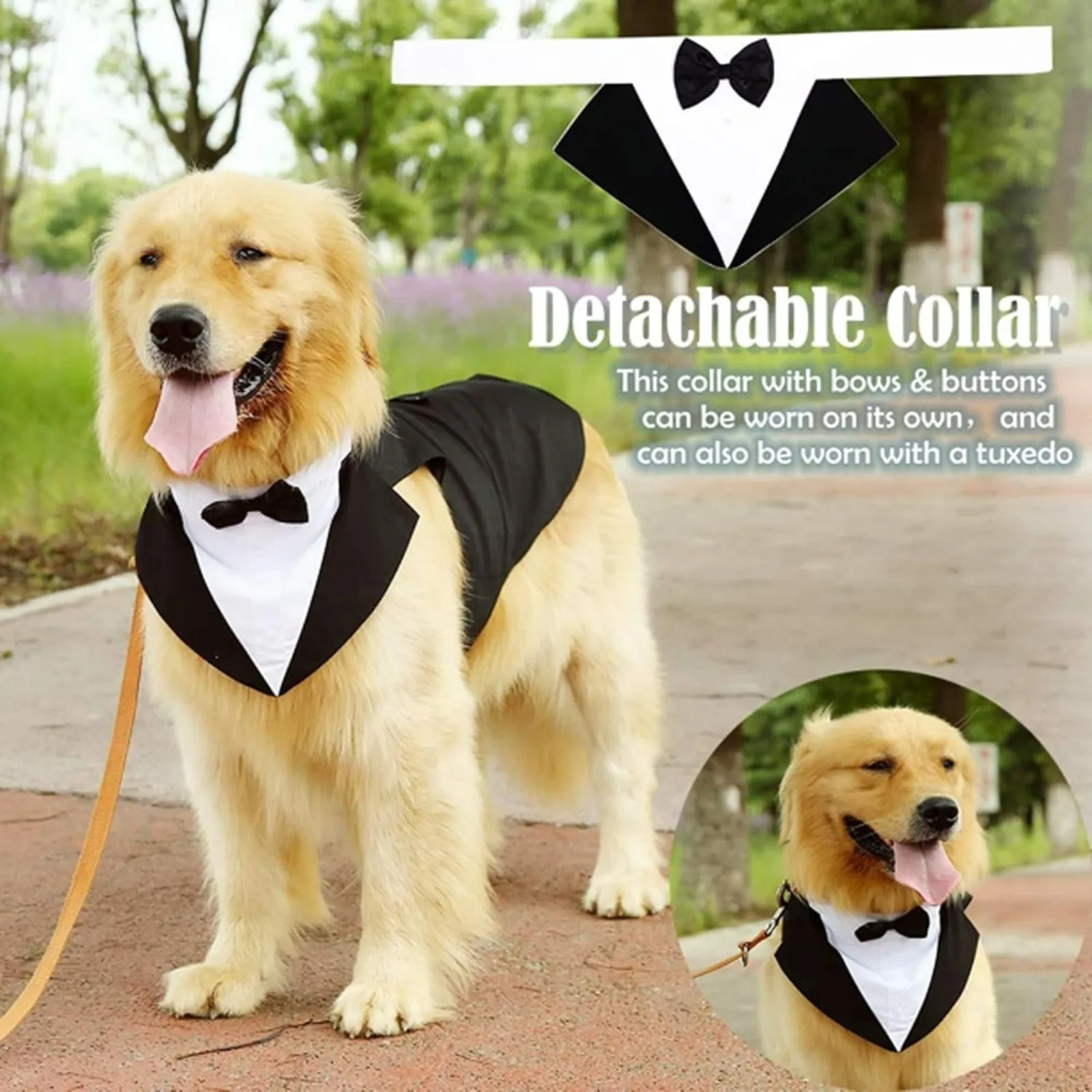 Dog costume large dog tuxedo with detachable,dog wedding costume suitable for large and medium dogs,golden retrievers, labradors