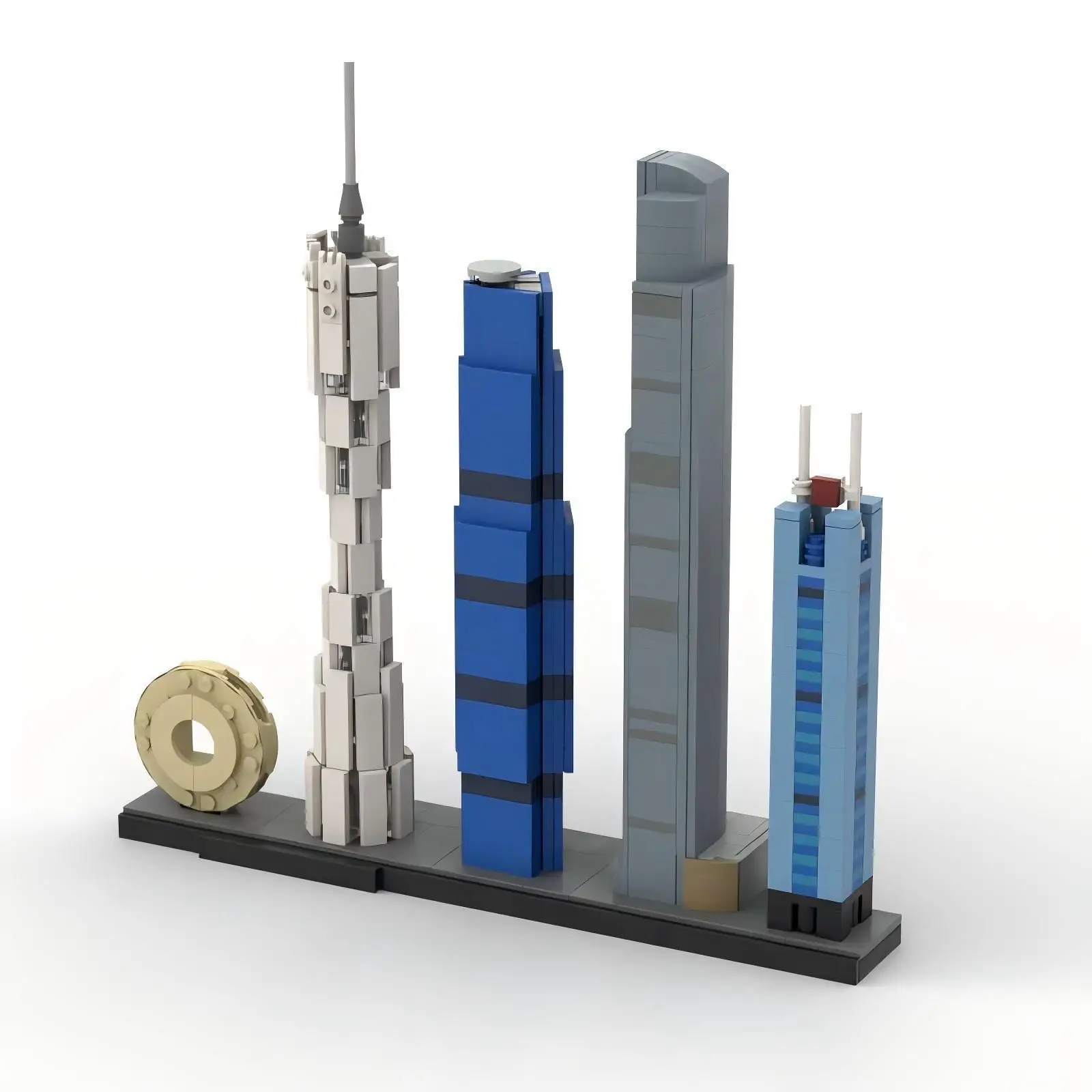 MOC-arquitectura de punto de referencia de ciudad famosa, vista a la calle, horizonte de Guangzhou, modelo de bloques de construcción, rompecabezas para niños, juguetes, regalo de colección para adultos