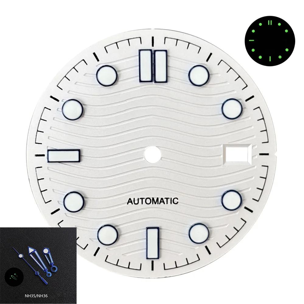31mm NH35 logo S dial, Sea Master 300 dial, NH35 green luminous hands for Japanese NH35 automatic movement, OMG S dial, watch ac - view 6