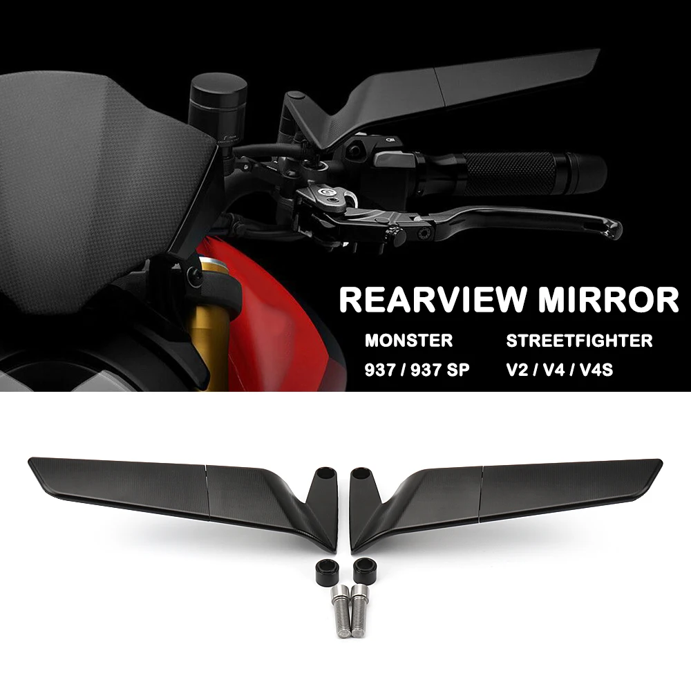 

For Ducati Monster 937 SP 2021 2022 2023 Motorcycle Streetfighter V4 S V4S V2 Rearview Mirror 360° Adjustable Rear View Mirrors