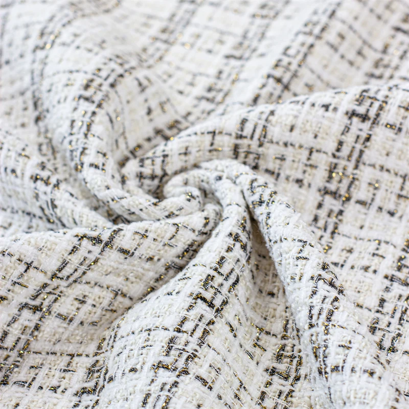 

New Tweed Woolen Fabric Autumn Thin Fashion Brand Designer Jackets Skirts Handmade Home Textiles Sewing Material By The Meter