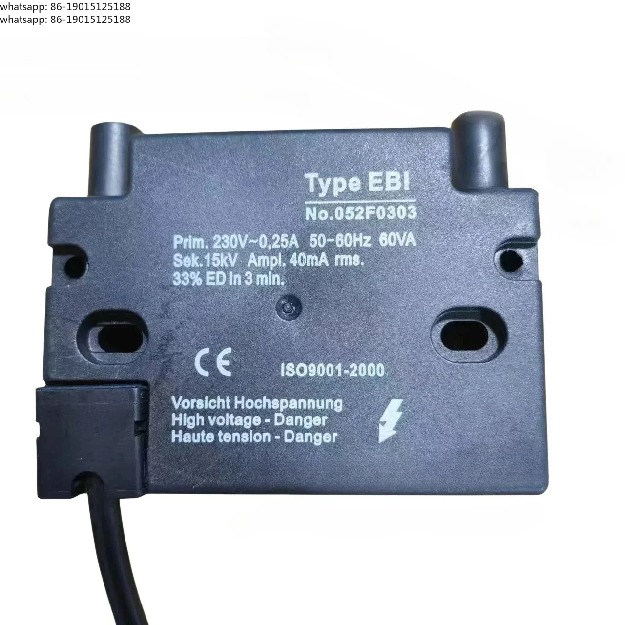 11/15KV EBI type fuel burner 2-pole or gas burner 1-pole ignition transformer