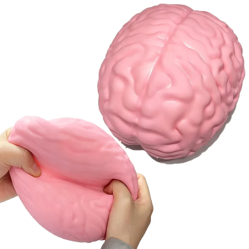Squishy Jumbo Brain Stress Ball Squeeze Toys Stretchable Stress Relief Sensory Anxiety Relief Fidget Toys Gifts for Adults