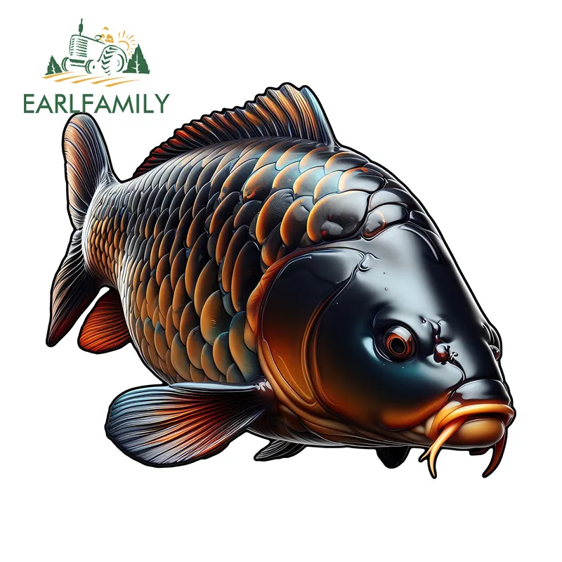 

EARLFAMILY карп рыба мультфильм автомобильная наклейка личность мотоцикл электрический велосипед водонепроницаемые наклейки устойчивый к царапинам автомобильный Стайлинг