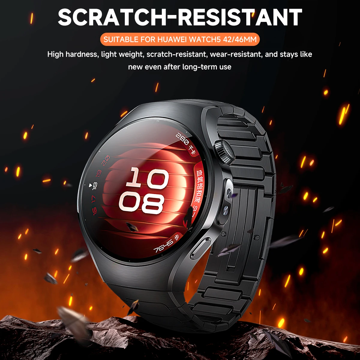 Original Titanium Strap for Huawei Watch 5 46MM No Gaps Luxury Metal Band for Huawei Watch 5 42mm Business Band Correa