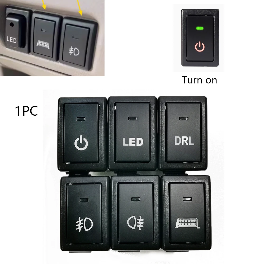 1 unidad de interruptor de botón de foco de lámpara antiniebla DRL LED de alimentación con cable apto para accesorios Suzuki JIMNY LANDY