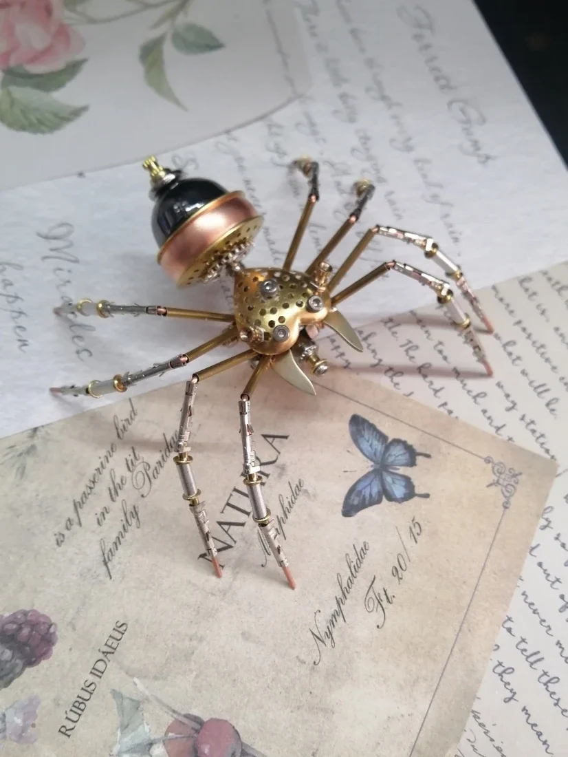 Kit de modèle d'araignée sautante en métal, insectes mécaniques Steampunk, puzzles 3D, modèles d'assemblage en métal, puzzle jouet