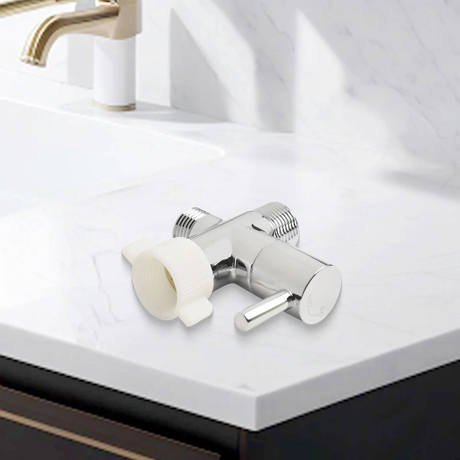 

Toilet T Valve Metal Tee Connector Shut Off Valve Convenient Water Flowing Control Construction Installation Narrow Spaces