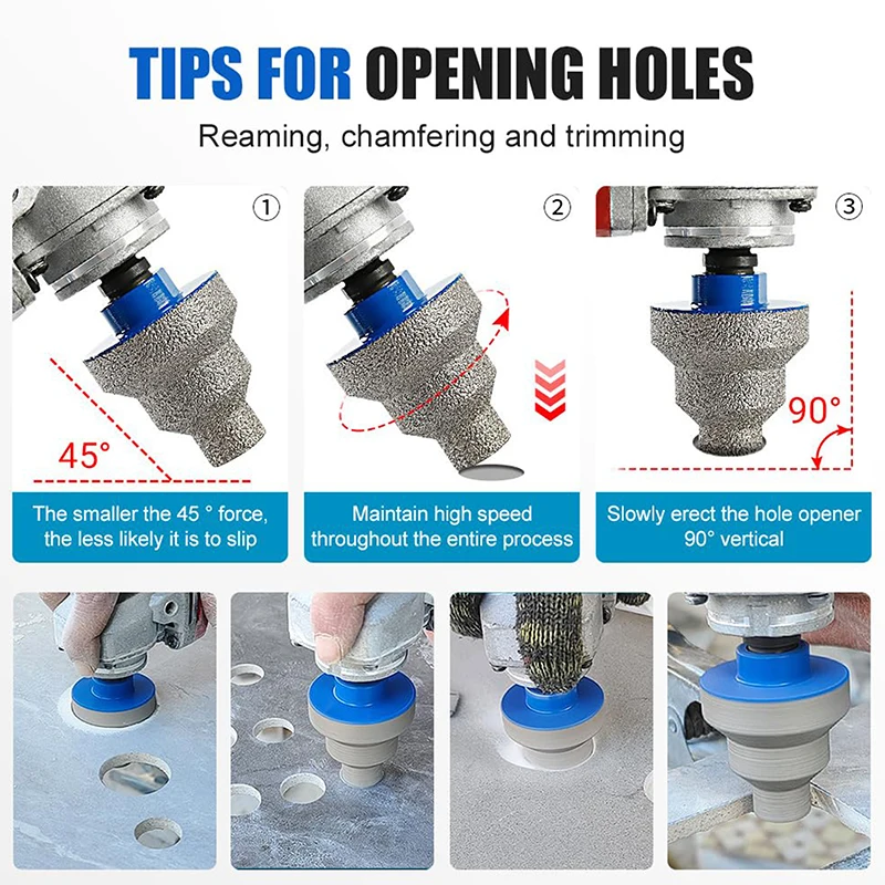 Pagoda Drill Bit M10 M14 Brazed Diamond Tower Drill Tile Stone Rock Plate Drill Reaming Integrated Bit Diamond Tools