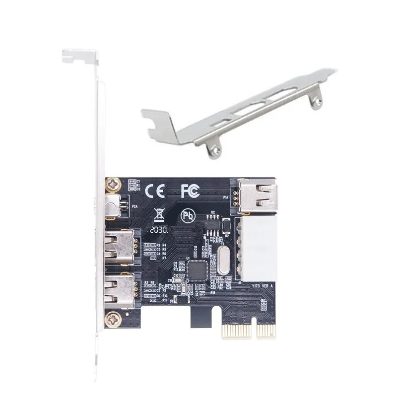 PCI-E 1X To 16X 1394 DV Video Capture Card with 6 Pin To 4 Pin Firewire Adapter 3 Ports Free Driver Desktop Computer Accessory