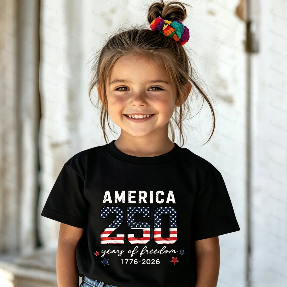 United States of America 250th Anniversary Kids Shirt Patriotic Flag 4th of July T-shirt 250 Years of Independence Adult Tops