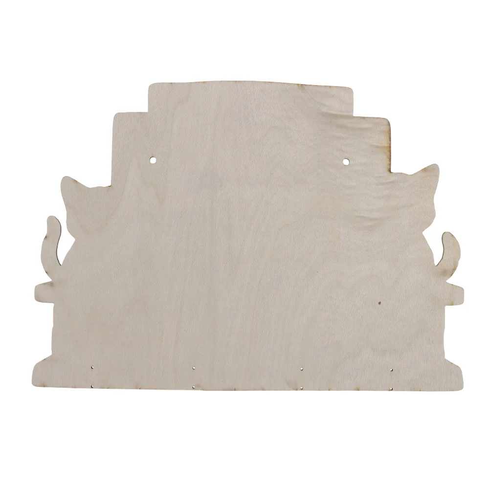 New Wood Wooden Key Holder Colorful 2D Flat Wall Key Rack House Shape Wall Mounted Decorative Key Hanger Home Wall Decor