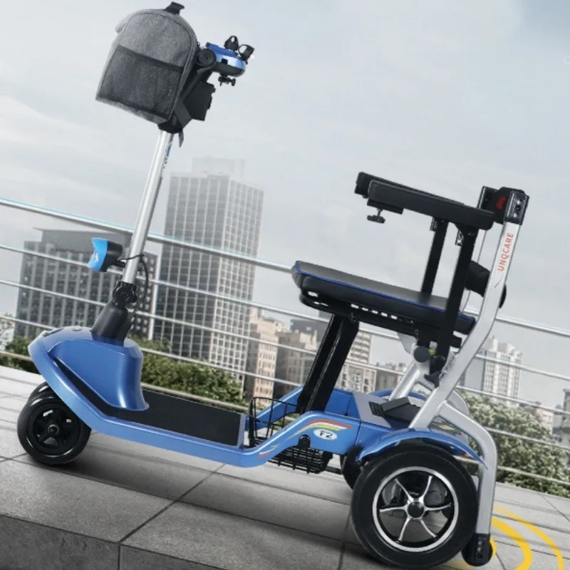 

Luxury Ultra-light Brushless Motor Lightweight Foldable Four Wheel Mobility Handicapped Electric Scooters Lithium Battery