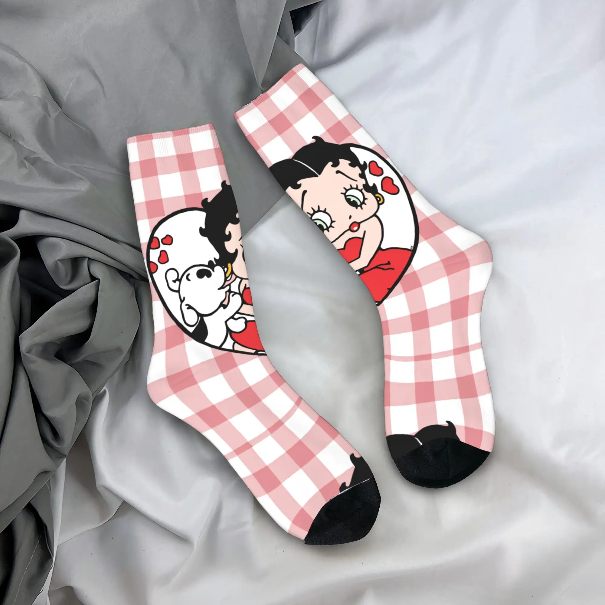 

Носки B-Bettys Boops, дизайнерские чулки, нескользящие мужские носки, средние мягкие осенние забавные носки для скейтборда