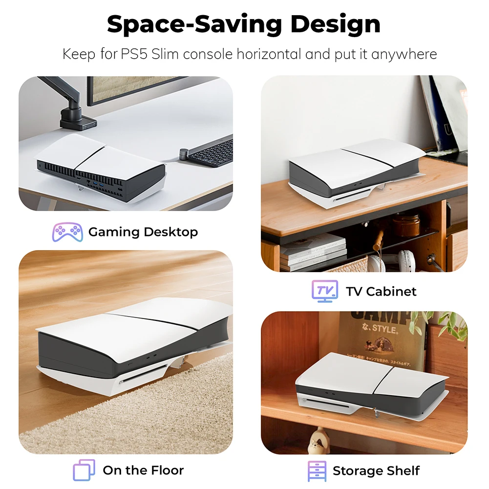 ل PS5 سليم وحدة التحكم الأفقية حامل سطح المكتب قاعدة دعم حامل الاكريليك المضيف تخزين الرف شفافة ل بلاي ستيشن 5 سليم