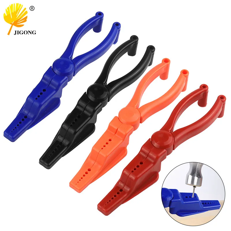 Nailing auxiliary pliers anti-hammer device, one nail and one hammer stepped design can hold long and short nails fixed tools