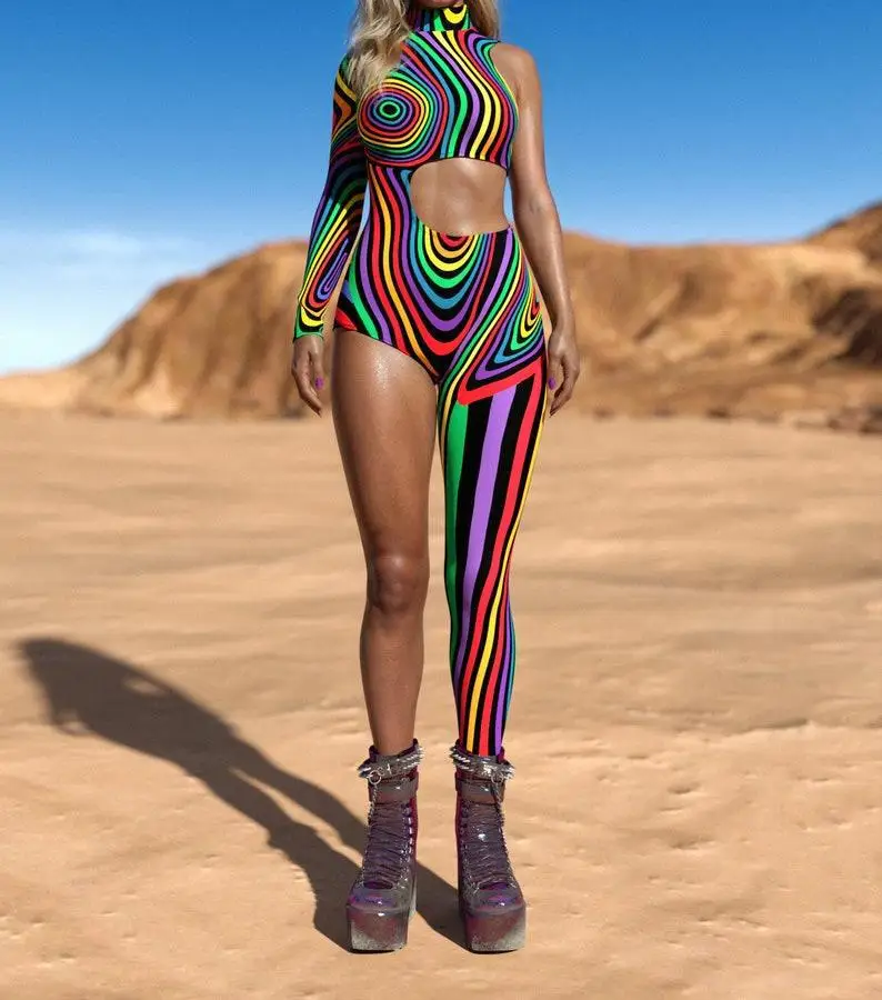 Damen Halloween-Strumpfhose 3D Digital Bedruckte Jumpsuits Erwachsenen-Cosplay-Kostüm Vollfarbiger Zentai Party Festival Performance Bodysuit – Detail 10