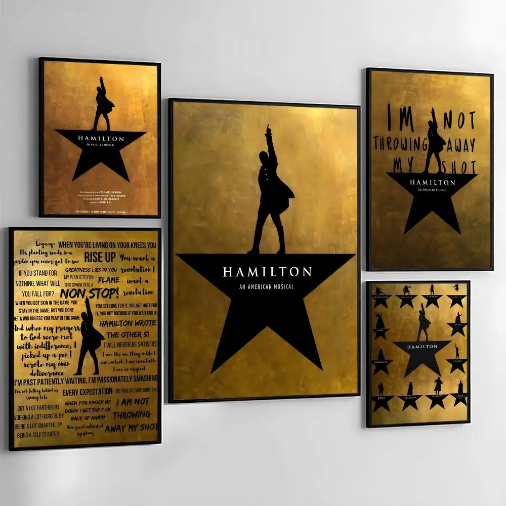 American Musical Hamilton Vintage Poster High-Quality And Affordable Wall Stickers For Dormitory And Living Room Decoration