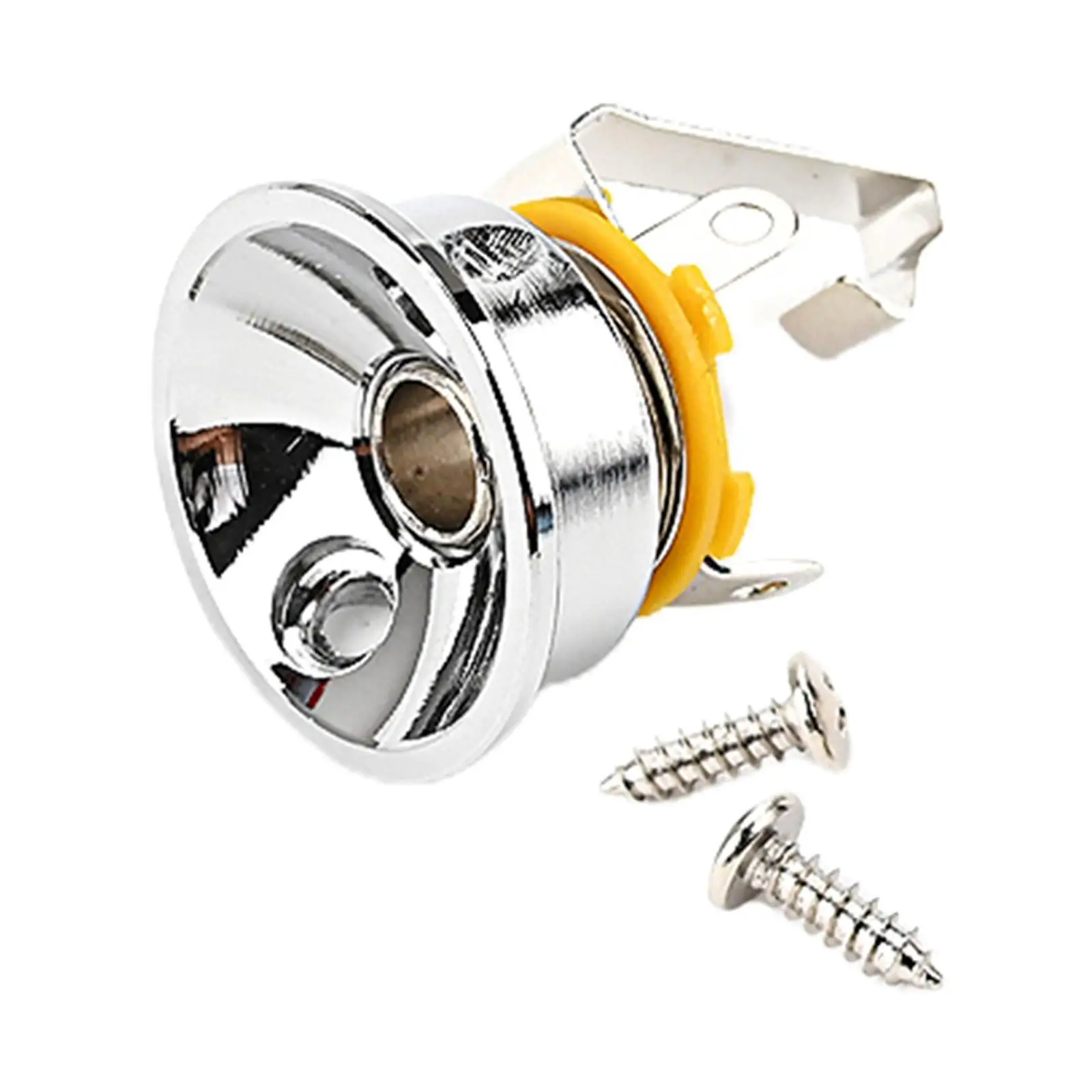 1/4 inch 6.35mm Input Plug Socket with Nuts Guitar Pickup Output Plug for Electric Replaces Accessories