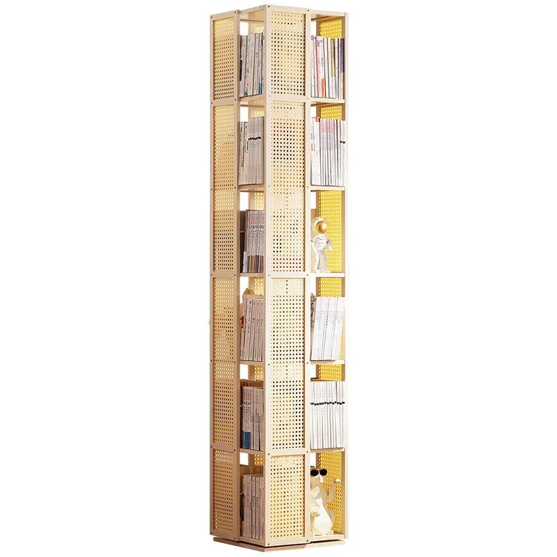 Custom Rotating Bookshelf Bookcase Floor Wall Storage Rack Children's Simple Storage Rack Toy Cabinet Display Cabinet Simple Mul