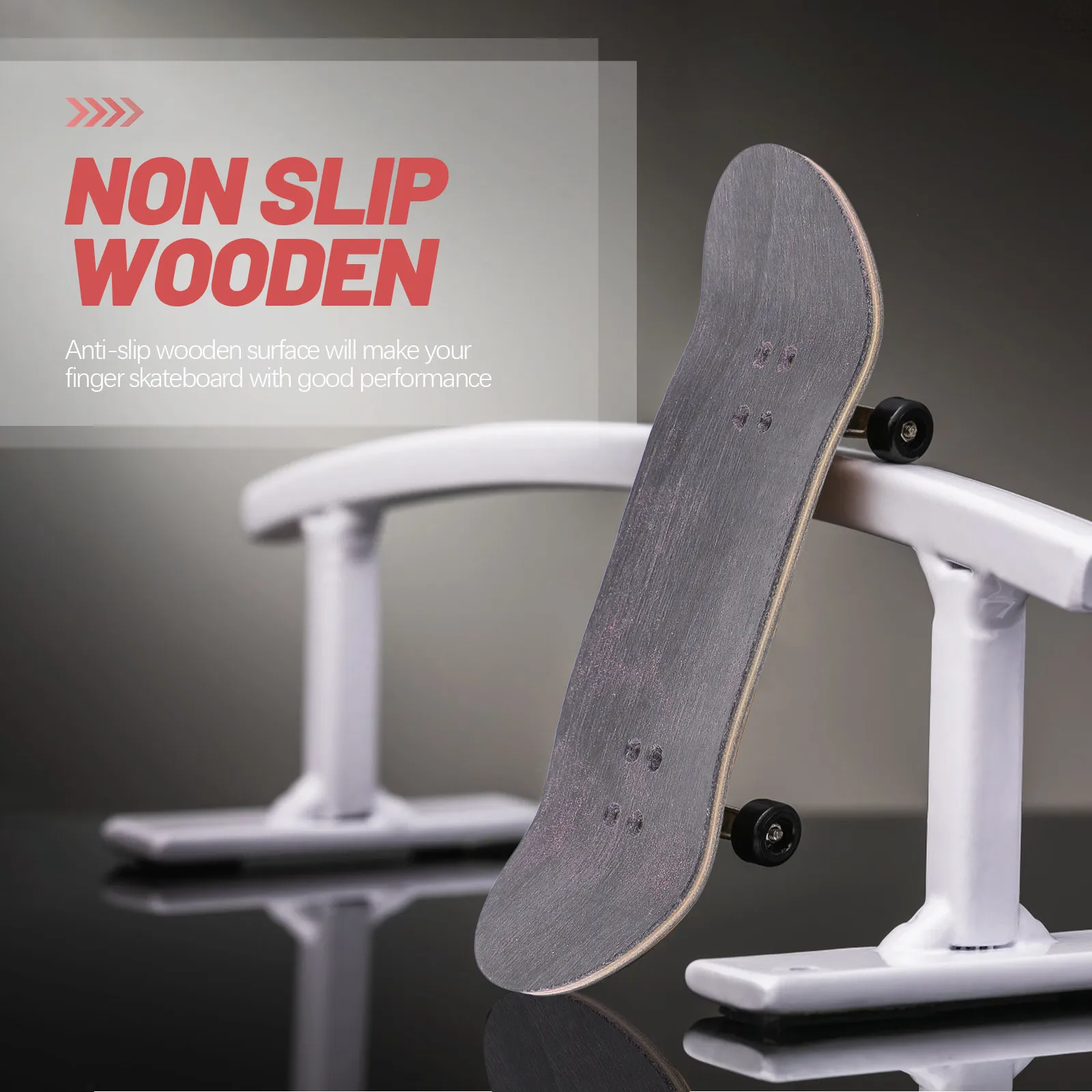 

Wooden Fingerboard Replacement Deck Compact Finger Skateboard Easy Assembly Anti-Slip Performance Ideal for Kids Teens