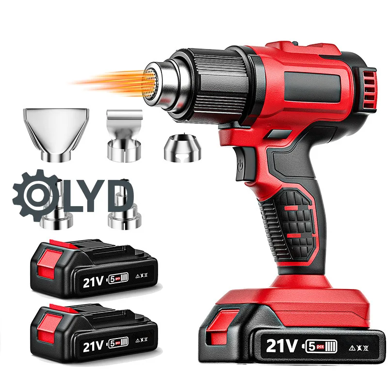 High Power 500W Cordless Heat Gun Wireless Lithium Battery DIY Industrial Handheld 500L min Temperature Gun
