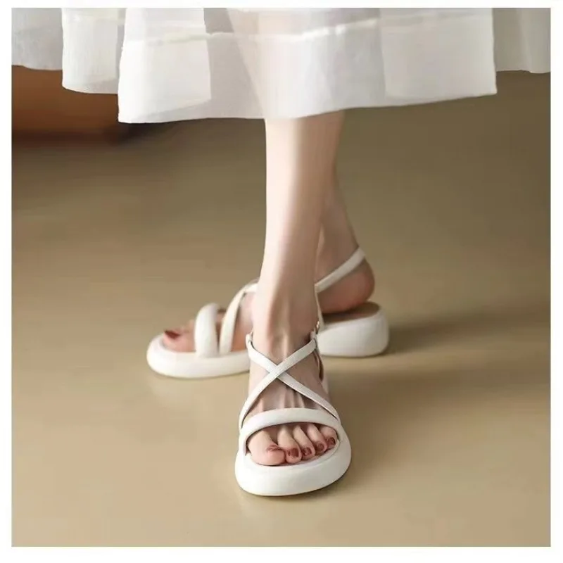 Platform Women Shoes 2024 New Summen Open Toe Sandals Casual Beach Slides Designer Slippers Women Sandals Buckle Strap