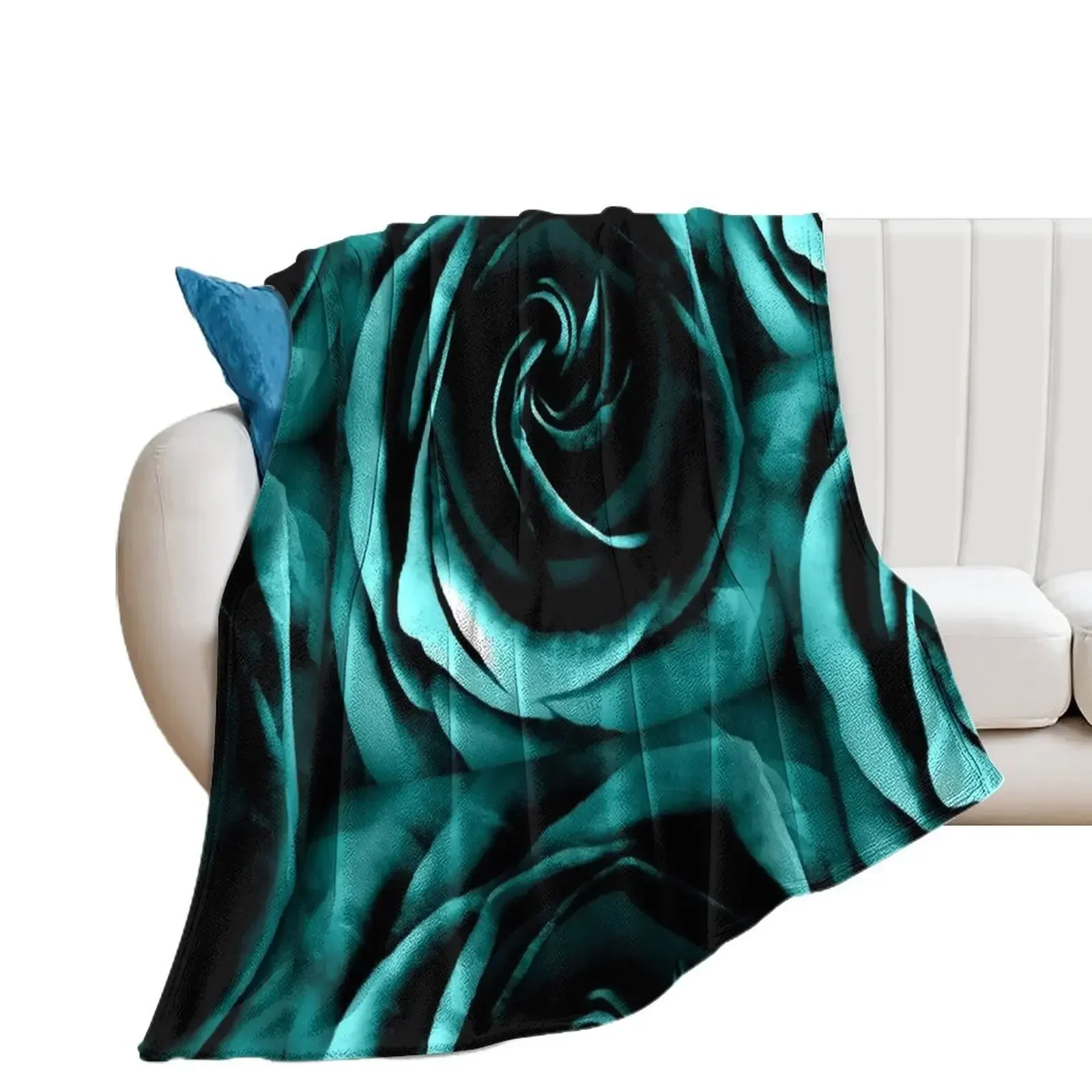 Teal Rose - Be still My Soul Throw Blanket sofa bed warm for winter Sofas Stuffeds Blankets