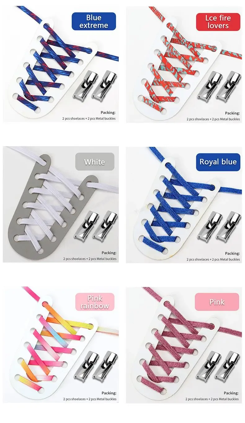 Krawattenlose Schnürsenkel für Sneaker, luxuriöse Diamant-Kreuzverschluss-Schnürsenkel, Regenbogenfarbene, elastische, flache Schnürsenkel ohne Krawatten, Schnürsenkel für Schuhe. – Detail 7