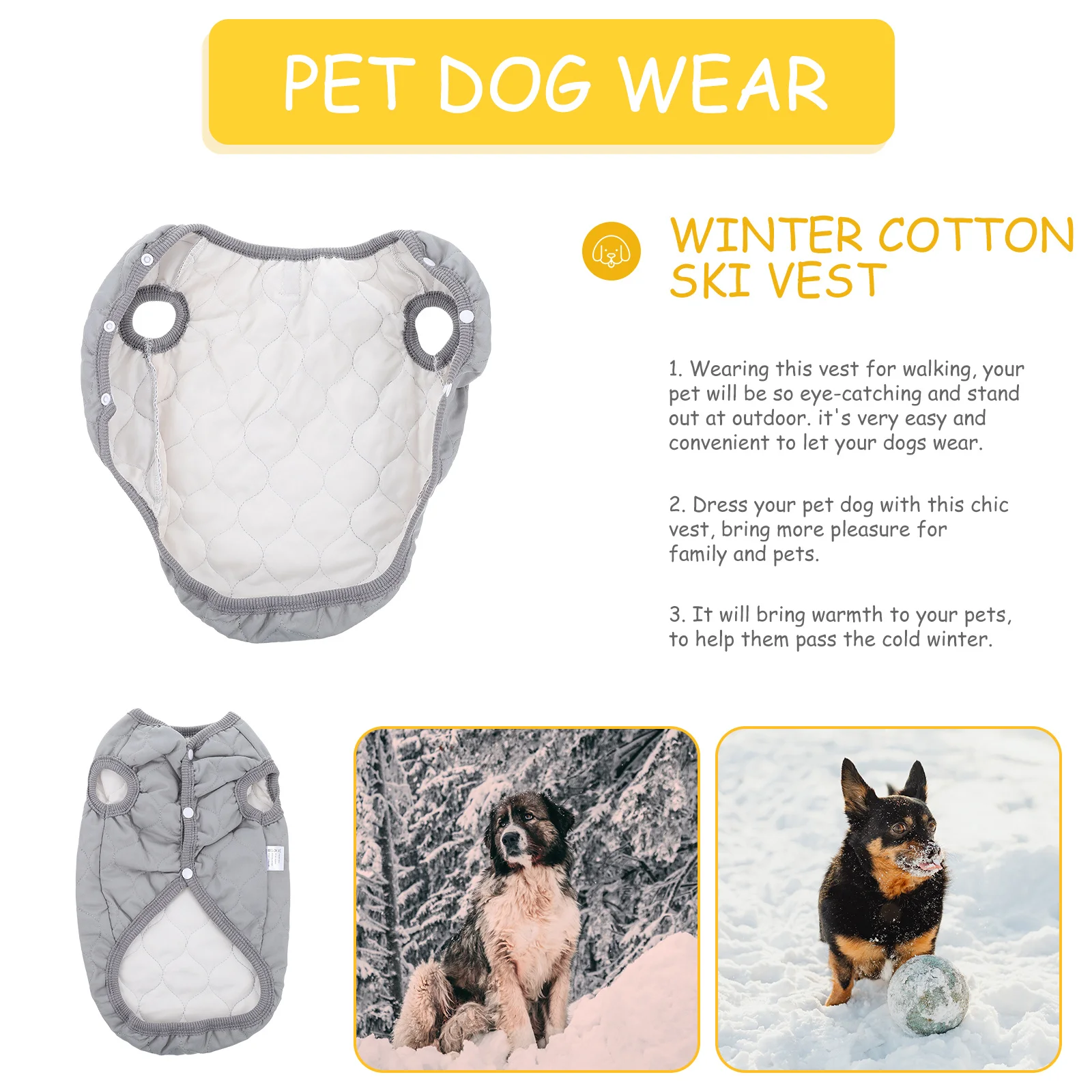 

Pet Cotton Padded Vest Winter Warm Dog Coat For Small Medium Dogs Lightweight Puppy Costume Holiday Party Wear Dog Winter